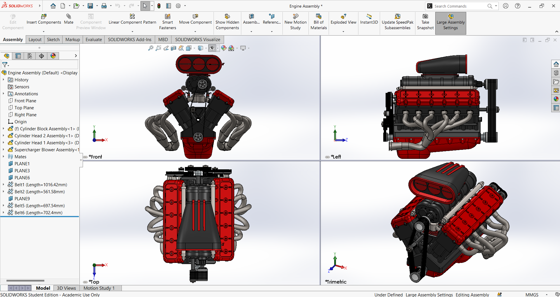 V12 Engine Model十二缸发动机